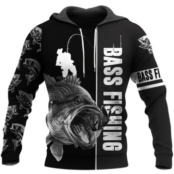 Gorgeous Black Fish Pattern Animals Hoodie