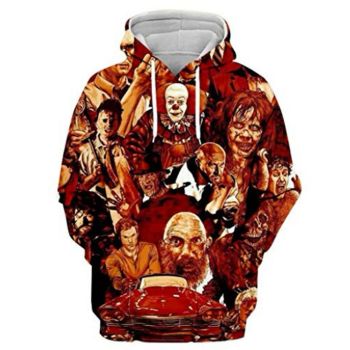 Pretty And Vintage  Brown Headshot Pattern Halloween Hoodie