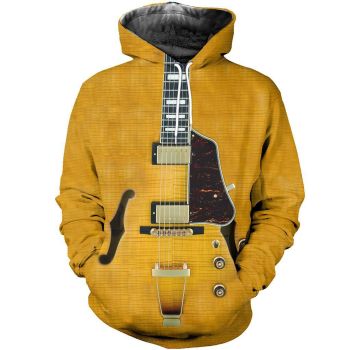 Loose Yellow Strings Pattern Music Hoodie