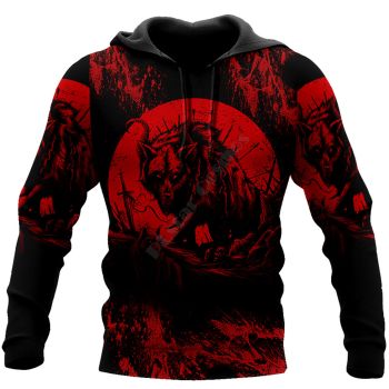 Precious Red Wolf Pattern Animals Hoodie