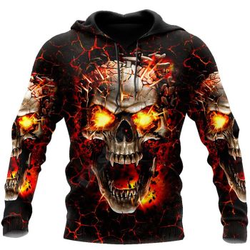 Precious Black Red Skull Pattern Skull Hoodie