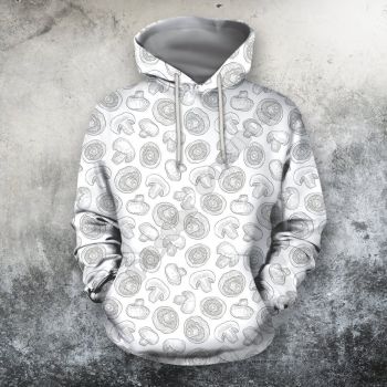  Generous And Beautiful White Mushroom Pattern Mushroom Hoodie
