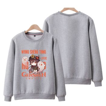 Exquisite Genshin Impact Hu Tao Anime Grey Hoodie