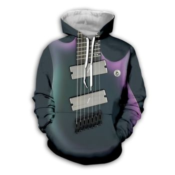 Classical  Black Blue Strings Pattern Music Hoodie