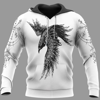 Temperament White Owl Pattern Tattoo Hoodie