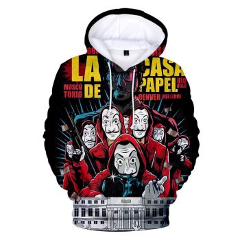 La casa de papel Salvador Dali Mask Sweatshirts &#8211; 3D Printed Hoodie