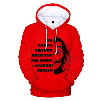 La casa de papel Salvador Dali Mask Sweatshirts &#8211; 3D Printed Hoodie