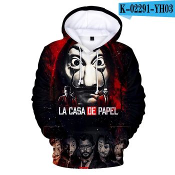 La casa de papel Salvador Dali Mask Sweatshirts &#8211; 3D Printed Hoodie