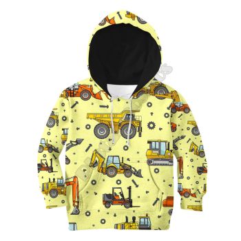 Precious Yellow Tractor Pattern Car Hoodie