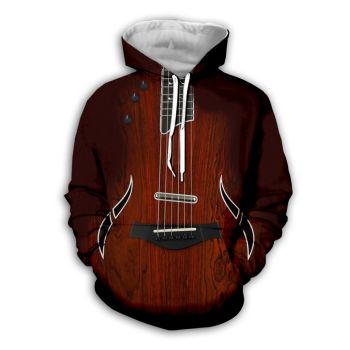 Temperament Brown Strings Pattern Music Hoodie