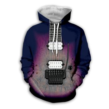 Pretty Pueple Blue Strings Pattern Music Hoodie