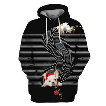  Loose Black Dog Pattern Christmas Hoodie