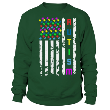 Autism American Flag Autism Awareness Sweatshirt