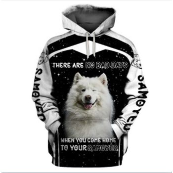  Street Style Black Dog Pattern Animals Hoodie