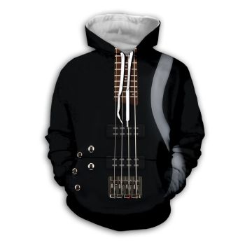 Gorgeous Black Strings Pattern Strings Hoodie