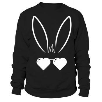 Easter Bunny Heart Sunglasses Cool Easter Peeps Sweatshirt