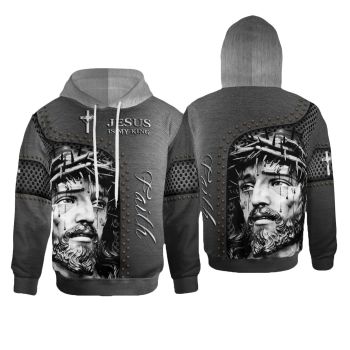  Vintage  Grey Crosses Alphabet Pattern Jesus Hoodie