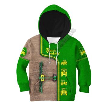 Pretty Green Tractor Pattern Car Hoodie