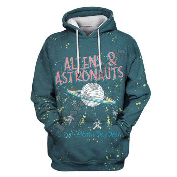 Precious Green Star Pattern Astronauts Hoodie