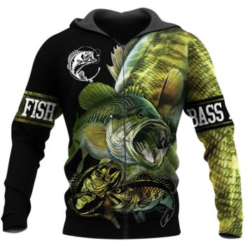 Generous And Beautiful Black Yellow Fish Pattern Animals Zip-Up Hoodie