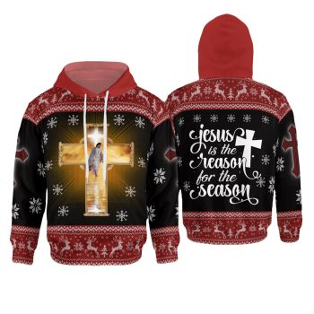  Fashion Black Red Crosses Pattern Christmas Hoodie