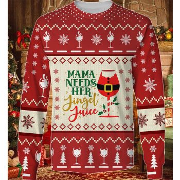 Mama Needs Her Jingel Juice Christmas KNITTED 3D Sweater