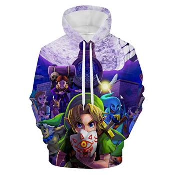 Mario Hoodie &#8211; Young Link 3D Full Print Drawstring Hooded Pullover Sweatshirt