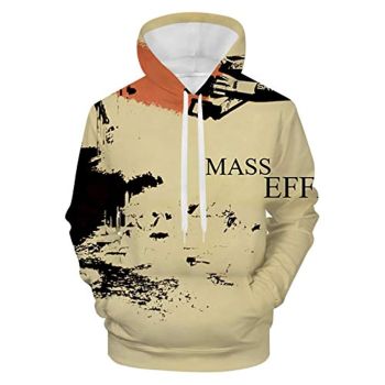 Mass Effect Hoodie &#8211; 3D Print Long Sleeve Hooded Jumper Beige
