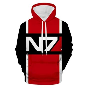 Mass Effect Hoodie &#8211; N7 3D Print Hooded Pullover Sweatshirt
