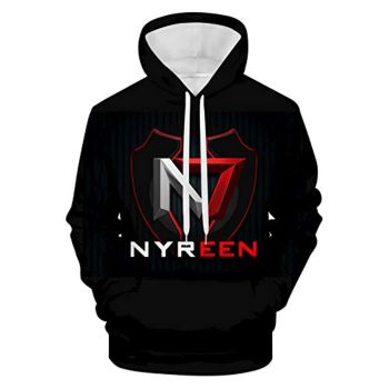 Mass Effect Hoodie &#8211; N7 3D Print Hooded Pullover Sweatshirt Black