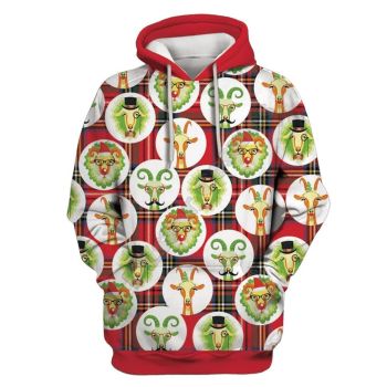  Gorgeous Red Deer Pattern Christmas Hoodie
