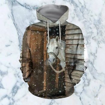 Cute And Loose Brown Horse Pattern Christmas Hoodie