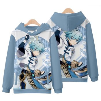 Deep Blue Versatile Genshin Impact Chongyun Hoodie