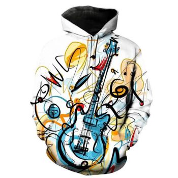 Precious And Gorgeous Colorful Guitar Pattern Bitcoin Hoodie