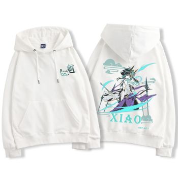Fashion Genshin Impact Xiao Anime The White Hoodie