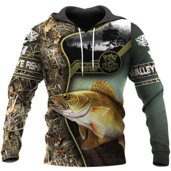 Popular And Vintage Yellow Black Fish Pattern Animals Hoodie