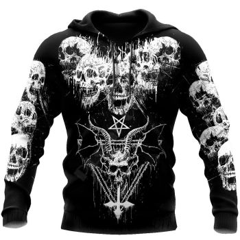 Precious And Cute Black Skull Pattern Skull Hoodie