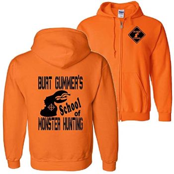 Monster Hunter Jacket &#8211; Solid Color Orange Fleeced Zip Up Hoodie