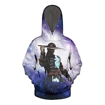 Mortal Kombat Hoodie &#8211; Kung Lao Light Purple Unisex 3D Print Pullover Drawstring Hoodie
