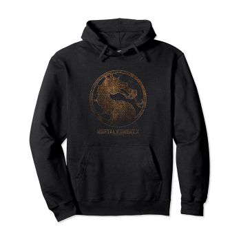Mortal Kombat Hoodie &#8211; Metal Seal 3D Print Black Pullover Drawstring Hoodie
