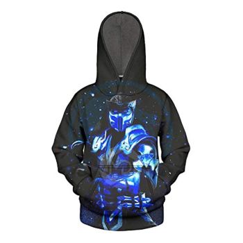 Mortal Kombat Hoodie &#8211; Unisex Sub-Zero Navy Blue 3D Print Pullover Drawstring Hoodie