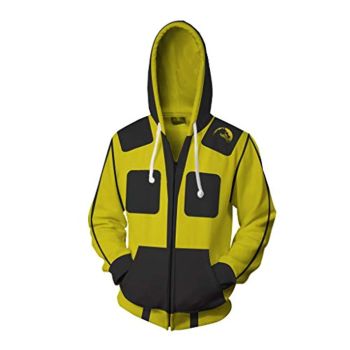 Mortal Kombat Zip Up Hooded Jacket &#8211; Yellow Unisex 3D Print Drawstring Hoodie