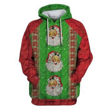  Classical  Green Santa Claus Pattern Christmas Hoodie