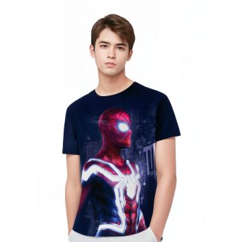 Dark and Mysterious: Black Spider-man Tee with an Enigmatic Aura