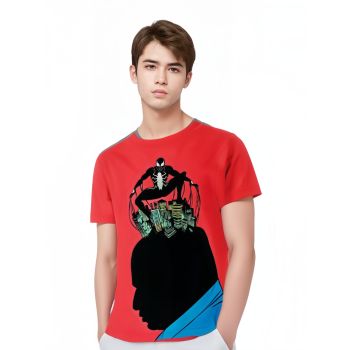 Iconic Emblem: Red Spider-man Logo Shirt, Proudly Displaying the Spider-man Symbol