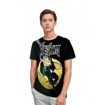 ous Black Suit Spider-man Man T-Shirt: Casual Comfort for the Web-Slinger on the Go