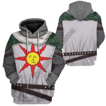 Loose And Fashion Brown Belt Pattern Armor Hoodie