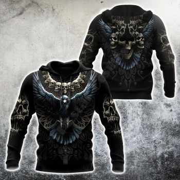 Fashion Black Skull Pattern Skull Hoodie