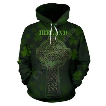 Pretty And Vintage  Green Crosses Pattern Armor Hoodie