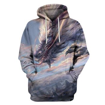 Cute Purple Dragon Pattern Animals Hoodie
